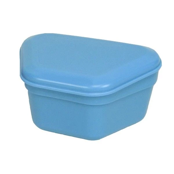Primo Prothesendosen Blau, 12er-Pack. Kunststoff mit Scharnierdeckel.