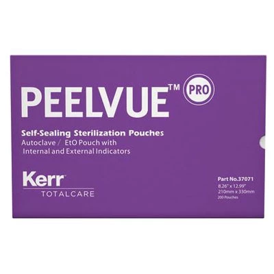 PeelVue PRO Self-Sealing Sterilization Pouch, 200/Box. 8.26" x 12.99", Triple