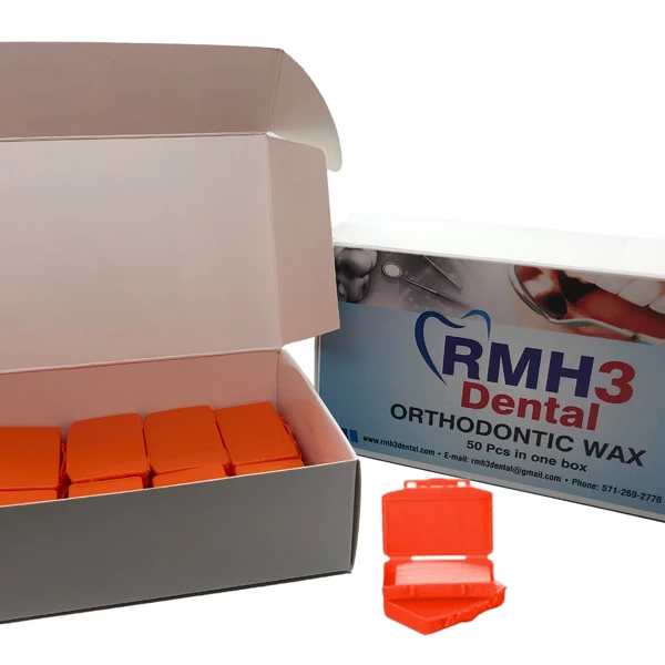 RMH3 Dental Orthodontic Wax Orange Scented 50 x 5 Stripes/Box