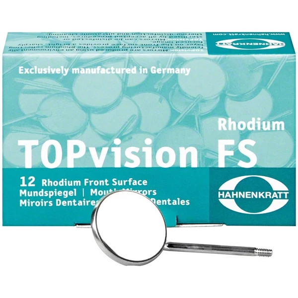 Specchi semplici a stelo TOPvision FS Rhodium, dimensione 4, confezione da 12.
