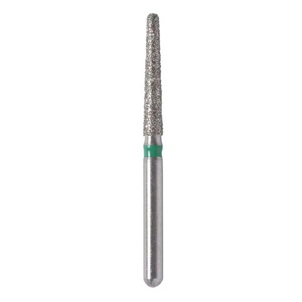 Gburs FG #856-018 Coarse Grit, Round End Taper Reusable Diamond Bur, 5/Pk